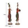 Desert Art Metal Handpainted Akhira Musician Showpiece Set of 2
