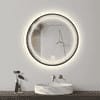 Round LED Mirror with Gold Aluminium Frame Modern Circular Vanity Mirror