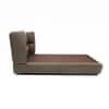Bronze Leather Double  Size Bed Without Storage (Brown Colour)