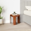 Ikiriya Sheesham Wood Contemporary Side Table in Natural Teak Finish