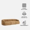 Zenliving Wood 3 Seater With Upholstery Non Storage Sofa In Beige Colour