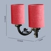 Devansh Metal Electric Wall Light in Antique Gold Colour with Pink Shade Count of 2 Lights