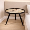 Oalveil Solid Wood Side Table in Black Finish