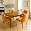Oakmont Sheesham Wood Mid Century 4 Seater Dining Table Set