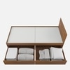 Ashton Single Bed with Right Side Pull Out Drawer Storage in Exotic Teak Finish