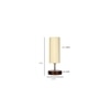 Wayne off-white cotton table lamp with brown wood base