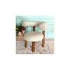 Westfield Sheesham Wood Mid Century Lounge Chair in Off White