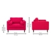 Bruch Boucle Fabric Arm Chair in Red Colour