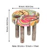 Asteria Solid Wood 2 Seater Bench Set With 2 Stools In Multi Colour Israel Print Kantha Fabric