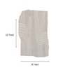 Handmade Wool Silk Shaped Rug Modern Wave Beige 9 x 12 Feet Carpet