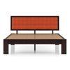 Florence Bed Solid Wood Queen Size Bed In Mahogany Finish & Lava Colour