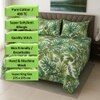 Bryn Green Floral 400 TC Cotton Flat Super King Size Bedsheet with 2 Pillow Covers – Threads