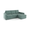 Apollo Compact Sofa (Colour : Dusty Turquoise Velvet, Cushion : Soft, Back Type : Regular, Seating Capacity : Right Aligned 2 Seater + Right Aligned Chaise)