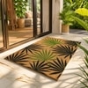 Luxe Home 100% Natural Coir Doormat Leaf Print Design (71x45 cm)