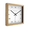 Square Wooden Wall Clock with Roman Numerals and Detailed Minute Track