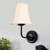 Devansh Black Wall Mounted Lamp With Off-White Cotton Shade