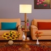 Devansh Shelf Wooden Floor Lamp