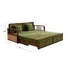 Dhuni Solid Wood Sofa cum bed With Rattan Cane Designed  In Provincial Teak Finish