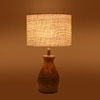 Devansh White Jute Table Lamp With  Wood Natural Base (7X13 Inches)-10