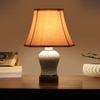 Devansh Off-White Cotton Rectangular Shade Lamp With Wood & Mosaic Glass Base For Decoration/Office/Home/Gifting/Study For Decoration/Office/Home/Gifting/Study