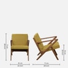 Zesta Solid Wood Accent Chair in Yellow Colour