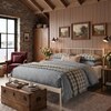 Sheen Metal Non Storage King Bed in Glossy Ivory Finish