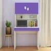 Corolla Kids Study Desk with Drawer Built In Bookshelf and Petal Handles in Lavender Purple Colour