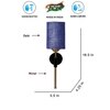 Devansh Metal Electric Wall Light in Black Colour with Blue Shade Count of 1 Light