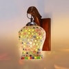 Devansh Solid Wood Electric Wall Light in Brown Colour with Multi Shade Count of 1 Light