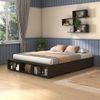 Toshi Engineered Wood Queen Size Drawer And Box Storage Bed In Rustic Walnut Finish