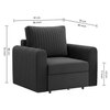 Melano Pull Out Sofa cum Bed in Dark Grey Colour