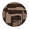 Handmade Round Wool Rug Modern Abstract Mocha Brown 8 Feet Carpet
