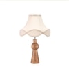Devansh Off-White Cotton Vintage  Lamp With Wood Base (12X20.3)