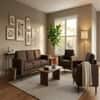 Nordic 3 Seater Sofa with 2 Matching Armchairs Brown