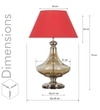 Delicea Smoke Glass And Chrome Finish Metal Table Lamp With Maroon Cotton Shade