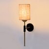 Devansh Metal Electric Wall Light in Black Colour with Beige Shade Count of 1 Light
