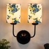 Donovan Dual Multicolor cotton shade wall mounted lamp with iron base (KV43)