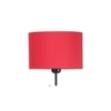 Greer Red Fabric Floor Lamp with Black Iron Base
