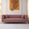 Texude Velvet 3 Seater Sofa in Pink Colour