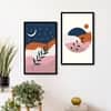 The Castle Decor Boho Abstract Botanical Wall Art Set of 2 Design 6 11x17 Inch