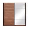 Loretta Engineered Wood 2 Sliding Door Wardrobe in Wheat Brown Walnut Finish