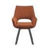 Casey Swivel Engineered Wood Dining Chair Set of 2 in Rust and Dark Brown