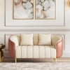 Amora 2 Seater Fabric Sofa in Dual Tone Birch Beige and Sienna Brown