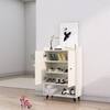 Hexa Red Engineered Wood Shoe Rack in Frosty White Colour