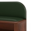 Haven Solid Wood Shoe Cabinet In Honey Finish with Olive leatherette Colour