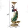 Desert Art Metal Handpainted Peacock Tealight Showpiece
