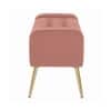 Doe Buck Upholstered Storage Bench in Pink Colour with Gold Legs