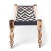 Hamilton Solid Wood Maachi Bench set with 2 Stools in Black & White Canning