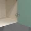 2 Door Mirror Glossy Triple Layered Uv Resistant Handless Cabinet In Mint Finish