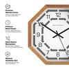 Octagonal Wooden Wall Clock with Natural Finish